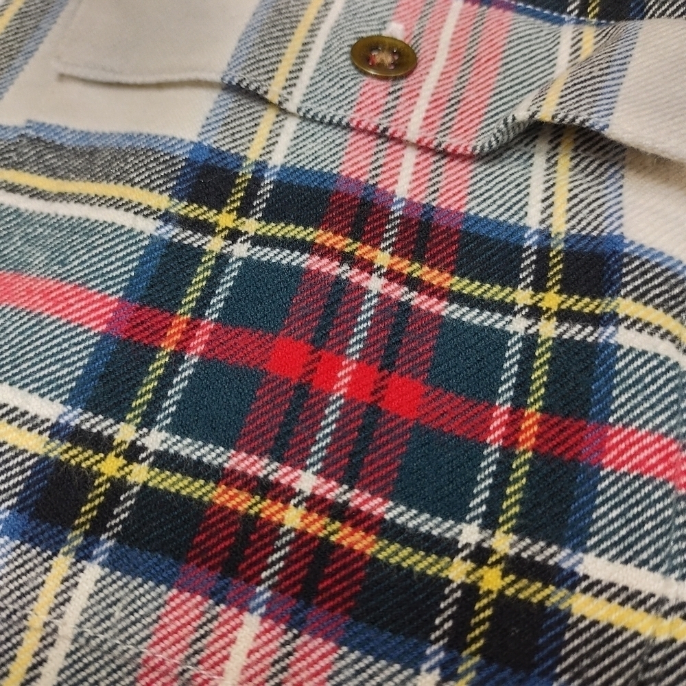 Chaps Women's Multi Colors Plaid Zip Up Top Shirt Size M - Picture 8 of 10